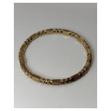 Silver gold tone bangle bracelet marked 925