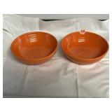 Fiesta red individual salad bowls one has tiny