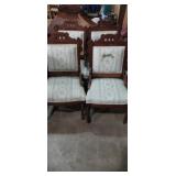 Set of 4 upholstered matching dining chairs (one