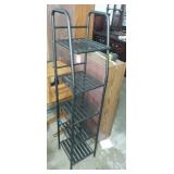 Metal 5 tier linen shelf/ shoe rack, 55x12x12in