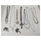 Silvertone necklaces and chains