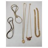 Gold tone necklaces and chains