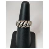 Silver rap around ring marked Sterling size 6.