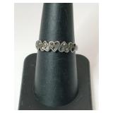Silver clear Stone heart ring marked 925 size 7