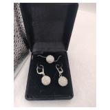 Disco ball necklace and matching earrings