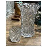 Fostoria American clear crystal glass flared vase