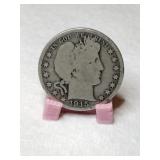 1915  Barber  half dollar