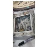 Fishing shack resin  wall art 10x10in