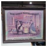 Framed reproduction of home washer advertisement