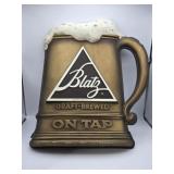 Blatz Draft Brewed Sign shows wear