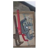 Fuller pipe wrench , c clamps and mansco pipe