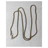 Gold rope chain Marked  14k B. .375oz