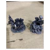 Two pewter candleholders