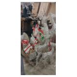 Lighted glittery deer family with sleigh
