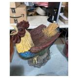 Heavy Lg. Rooster Figurine Bright Colorful Approx