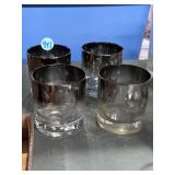 Set of 4 silver fade rocks glasses