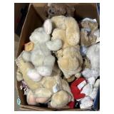 Mix of plush animals bears and bunnies