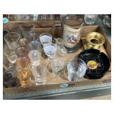 Collector shot glasses, ashtray, Stein, etc.