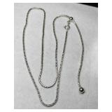 Silver adjustable chain marked 925.   JCM .220oz