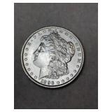 1896 Morgan silver dollar