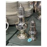 Silver plate shakers, largest is ~9'