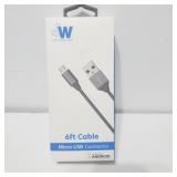 New  Premium 6 foot micro USB charge cable