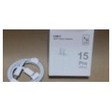 Sealed 15 Pro Max charger with cable for iPhone