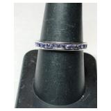 Silver purple stone internity ring marked 925