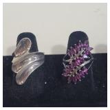 2 sterling rings marked 925