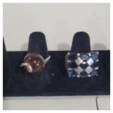 2 sterling rings marked 925