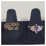 2 sterling rings marked 925