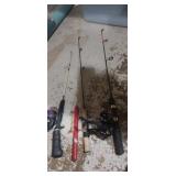 Kids fishing poles and ice fishing pole
