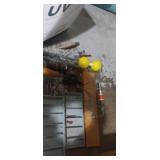 Hand drill, slotted organizers , hitch ball ,