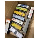 10 HO scale model train freight cars from various