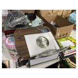 Ice cream maker, toaster oven, books, household