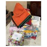 Quilt and quilting remnants and nice size L vest