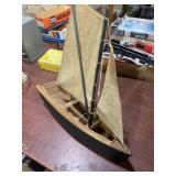 hand-built wooden model sailboat 19ï¿½