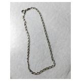 Silver hooped together  anklet marked 925.