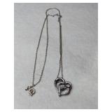 Silver heart necklace Marked 925     .080oz
