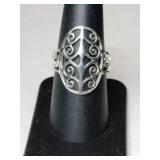 Silver art Deco ring marked 925 size 7.5.    .