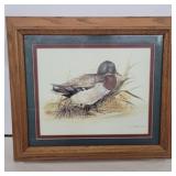 Joel Kirk framed duck print 12.5in x 14.5in