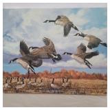 Canadian geese print on canvas no frame 16in x