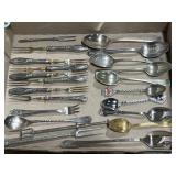 Silver plate and souvenir spoons and appetizer