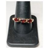 Silver Garnet Stone ring marked 925 size 10.