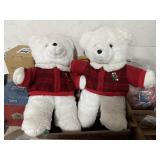 2 2008 Dan Dee white plush bears