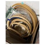 Different size wooden embroidery hoops