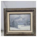 Framed barrister oil painting 15in x 13in