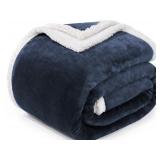 Beautex Sherpa fleece 50x60 navy blue blanket