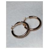 Silver gold tone hoop earrings marked 925.  JCM