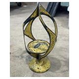 MCM enameled metal candle holder by Hanova of